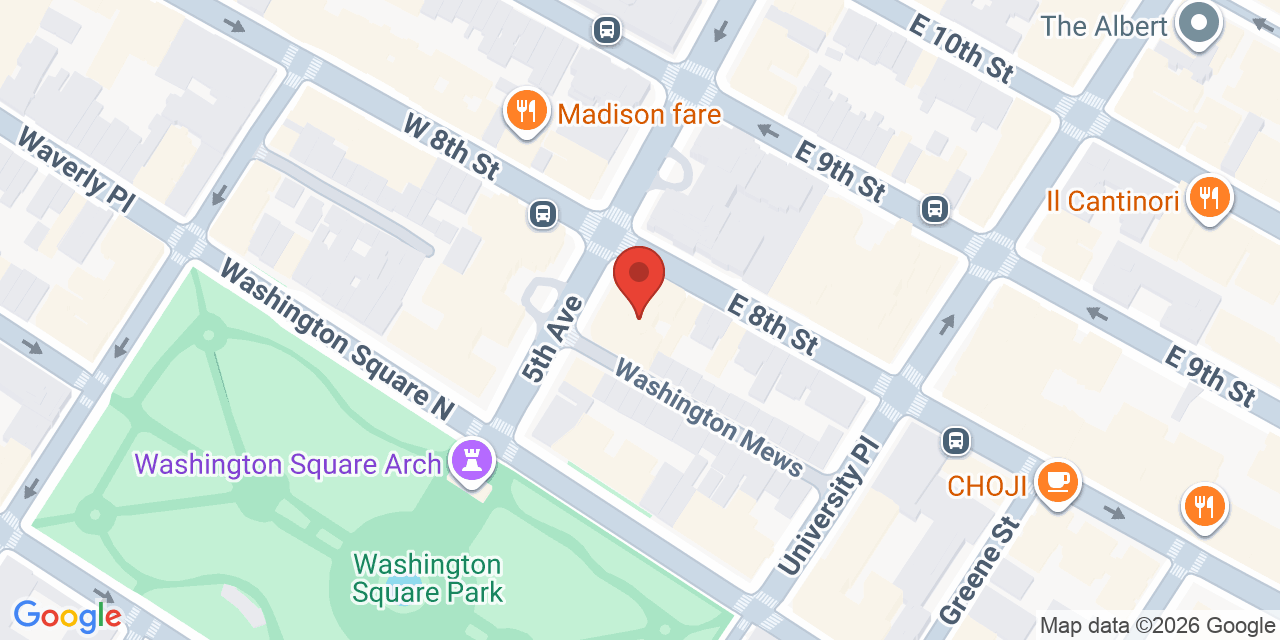 Map showing the location of 1 5th Ave, New York, NY 10003