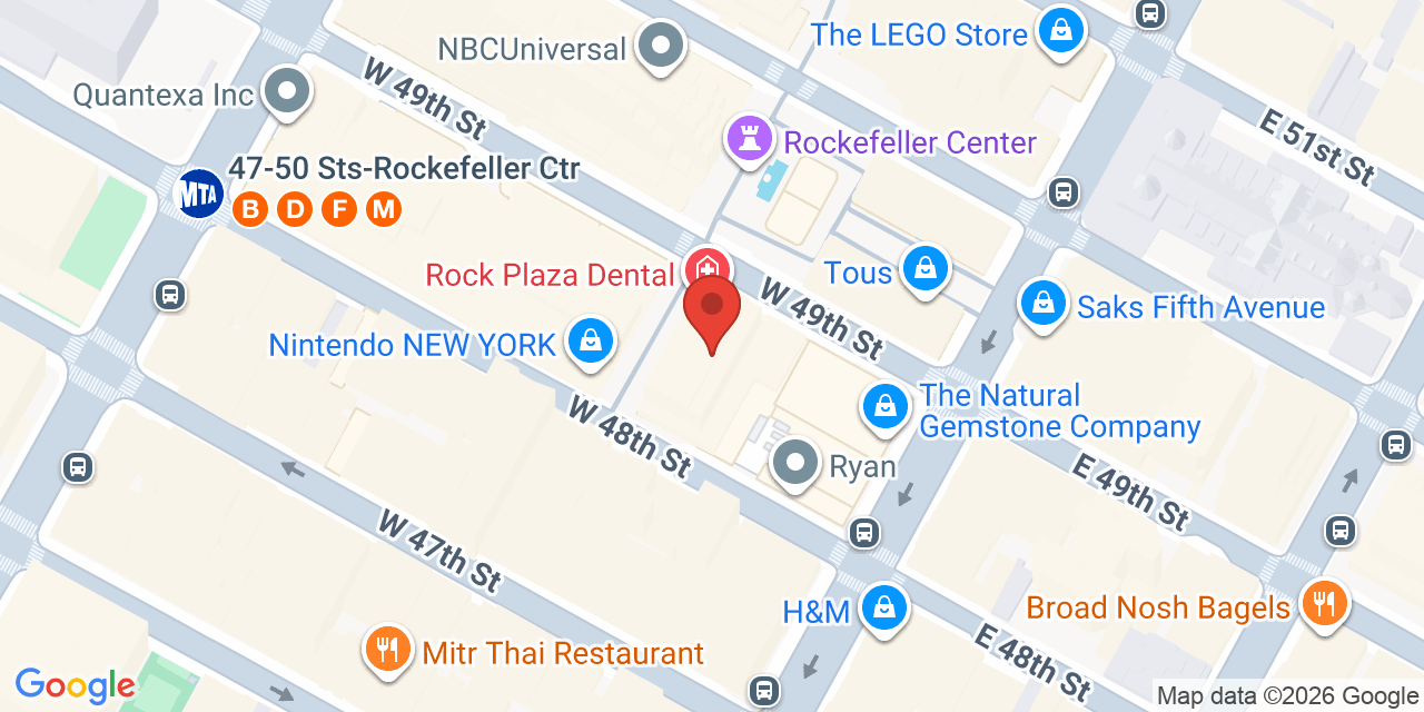 Map showing the location of 10 Rockefeller Plaza, New York, NY 10020