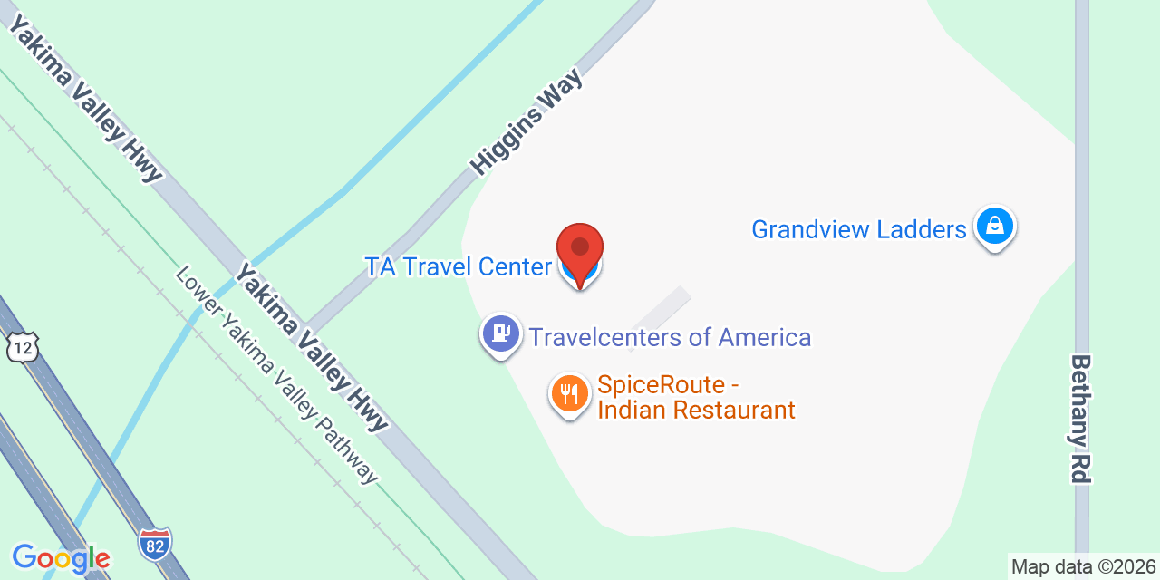 Map showing the location of 100 Higgins Way, Grandview, WA 98930