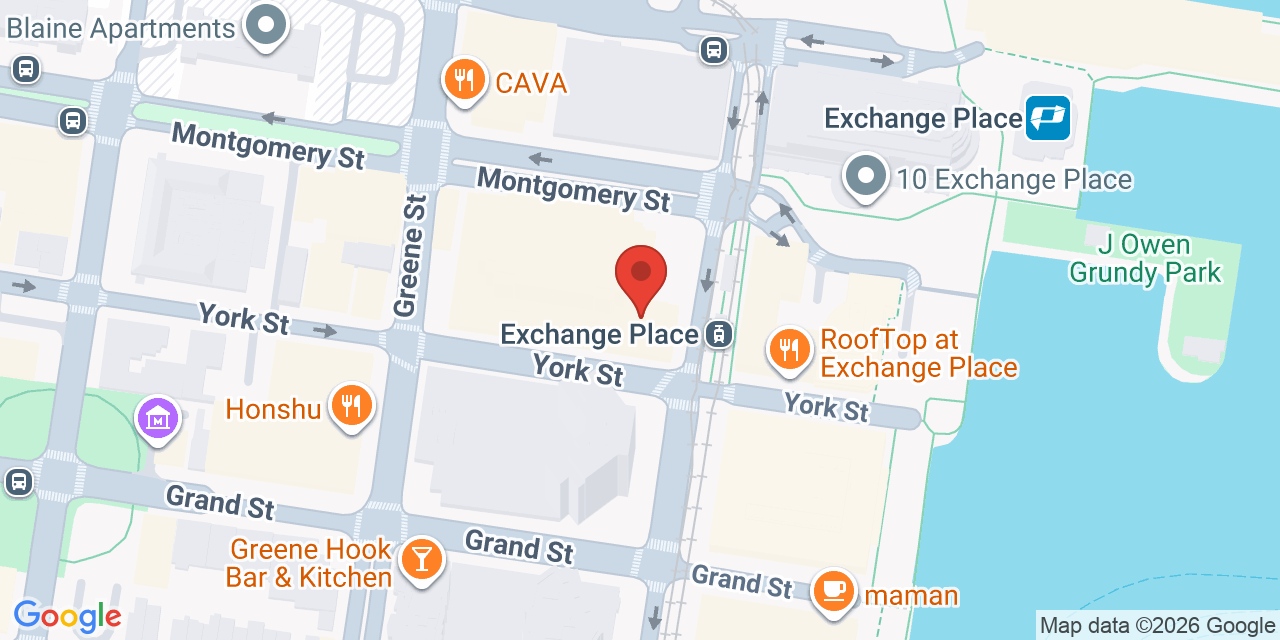 Map showing the location of 101 Hudson St, Jersey City, NJ 07302