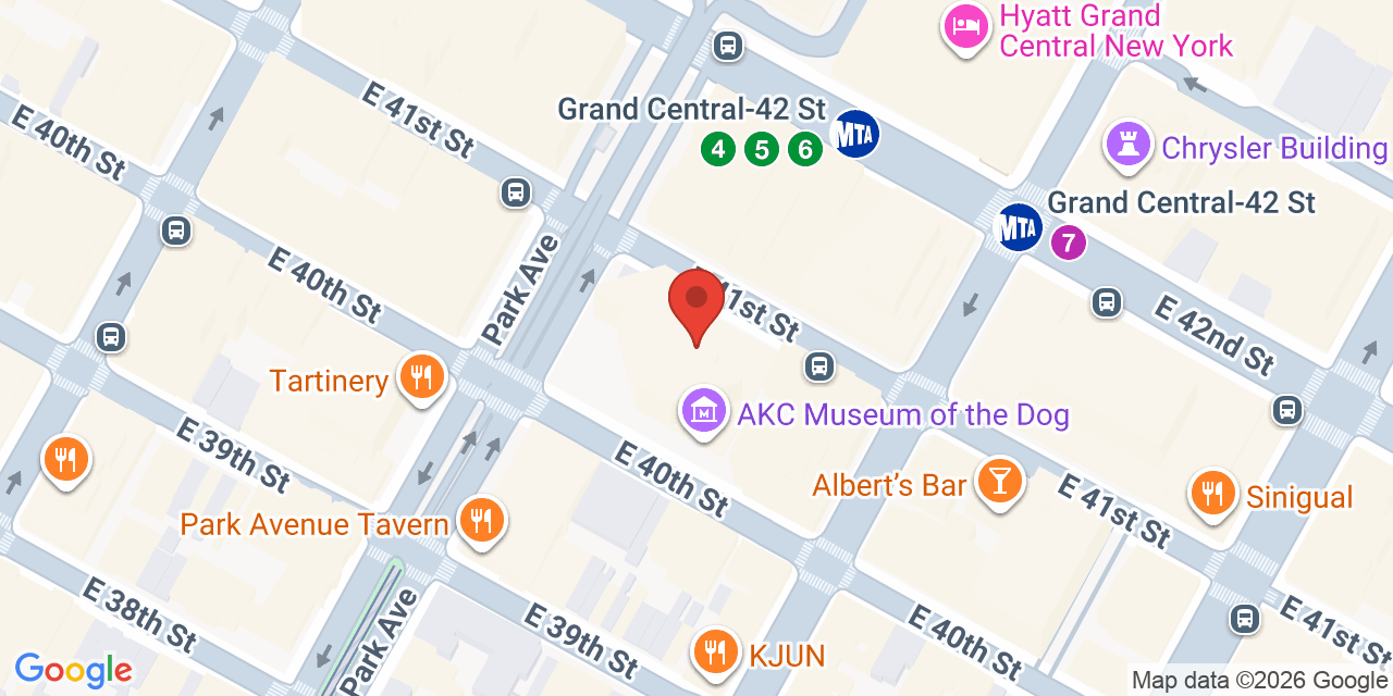 Map showing the location of 101 Park Ave, New York, NY 10178