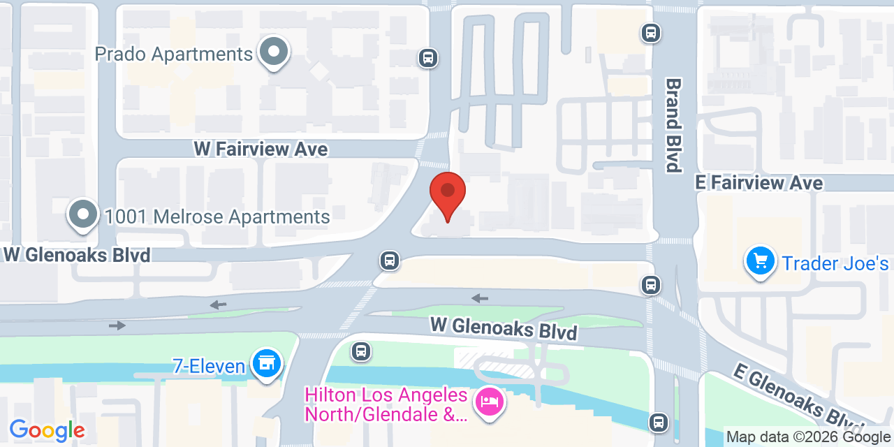 Map showing the location of 1010 N Central Ave, Glendale, CA 91202