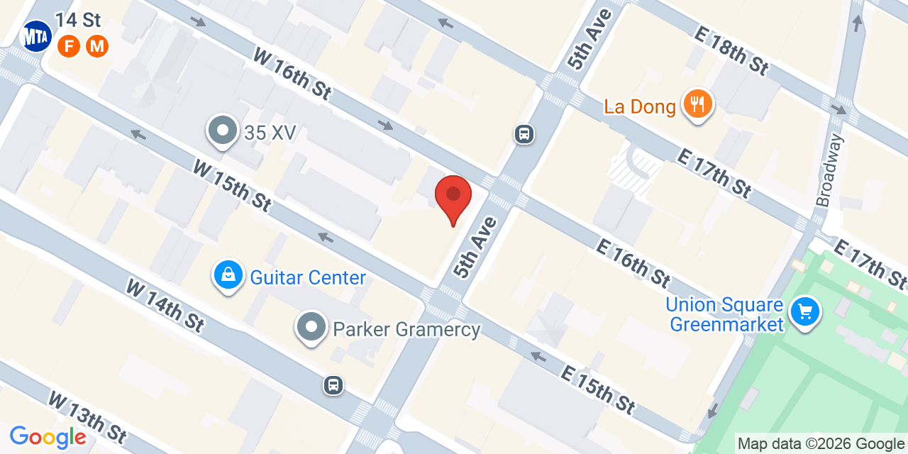 Map showing the location of 104 5th Ave, New York, NY 10011