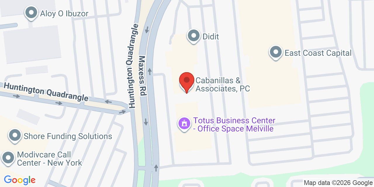 Map showing the location of 105 Maxess Rd #124, Melville, NY 11747