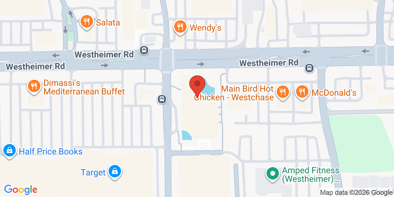 Map showing the location of 10777 Westheimer Rd, Houston, TX 77042