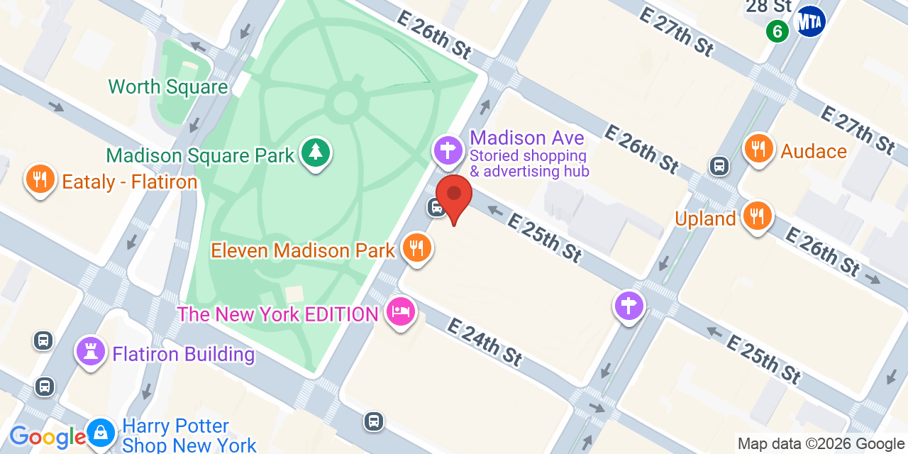 Map showing the location of 11 Madison Ave, New York, NY 10010
