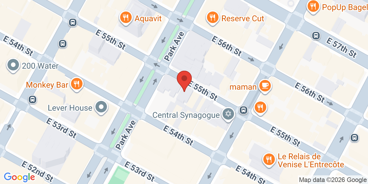 Map showing the location of 110 E 55th St, New York, NY 10022
