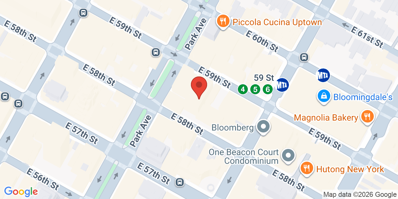 Map showing the location of 110 E 59th St, New York, NY 10022