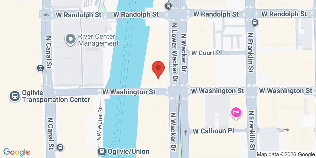Map showing the location of 110 N Wacker Dr, Chicago, IL 60606