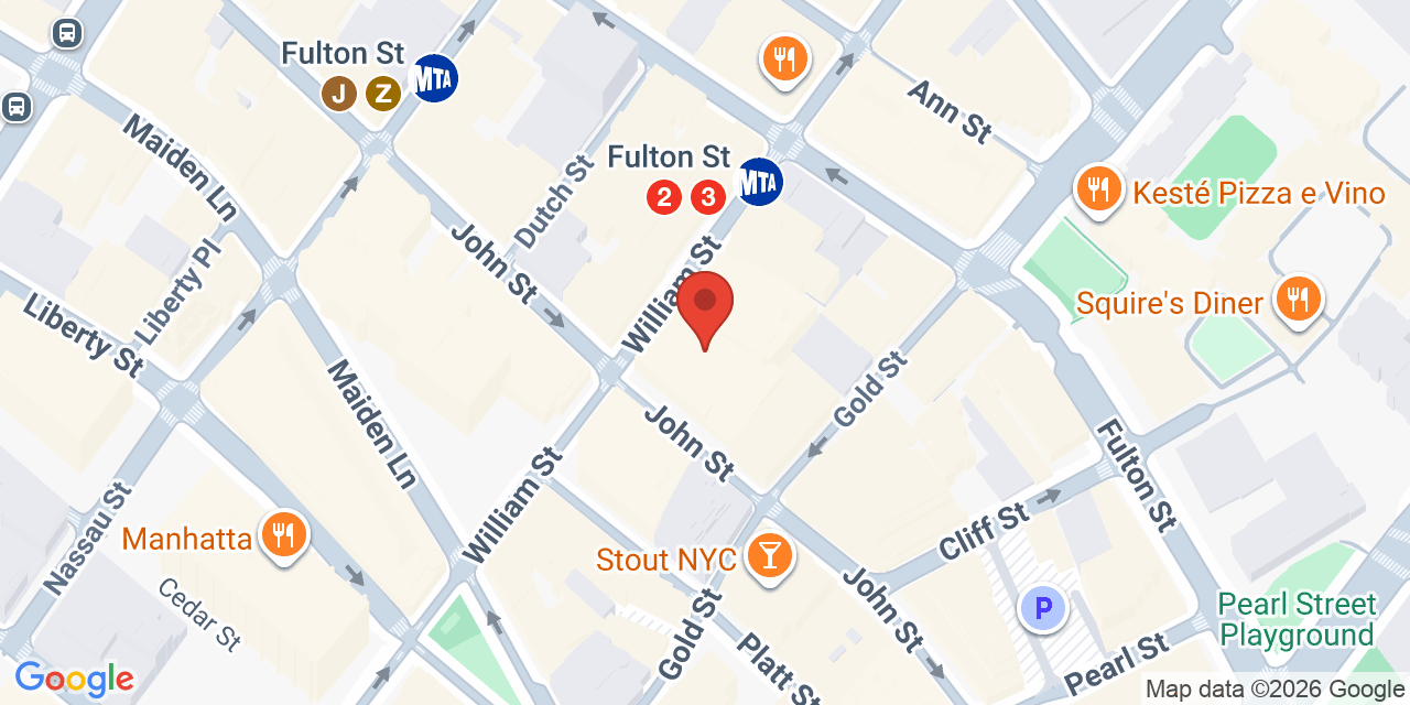 Map showing the location of 110 William St, New York, NY 10038