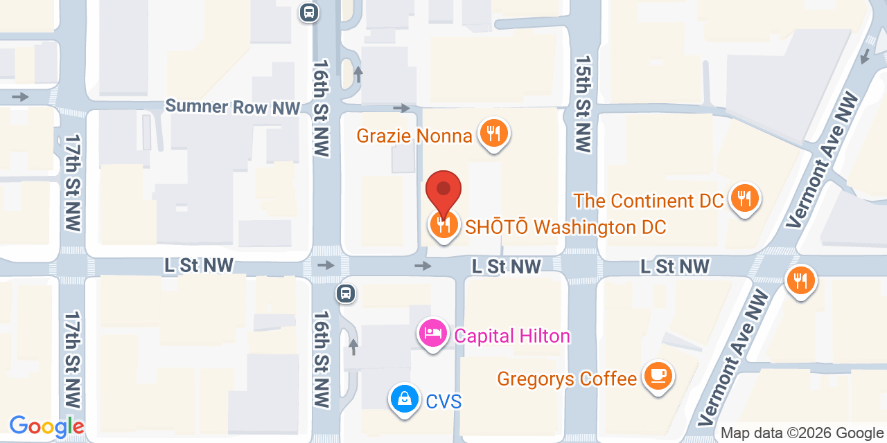 Map showing the location of 1100 15th St NW, Washington, DC 20005