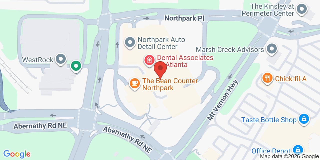 Map showing the location of 1100 Abernathy Rd NE, Atlanta, GA 30328