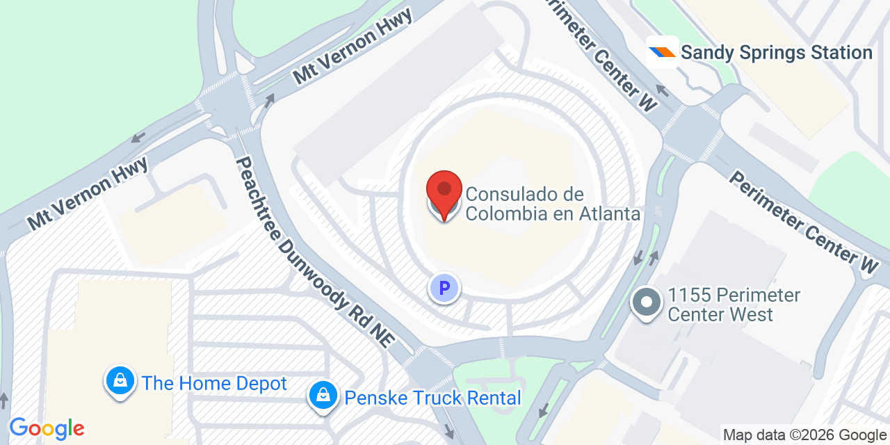 Map showing the location of 1117 Perimeter Center West, Atlanta, GA 30338