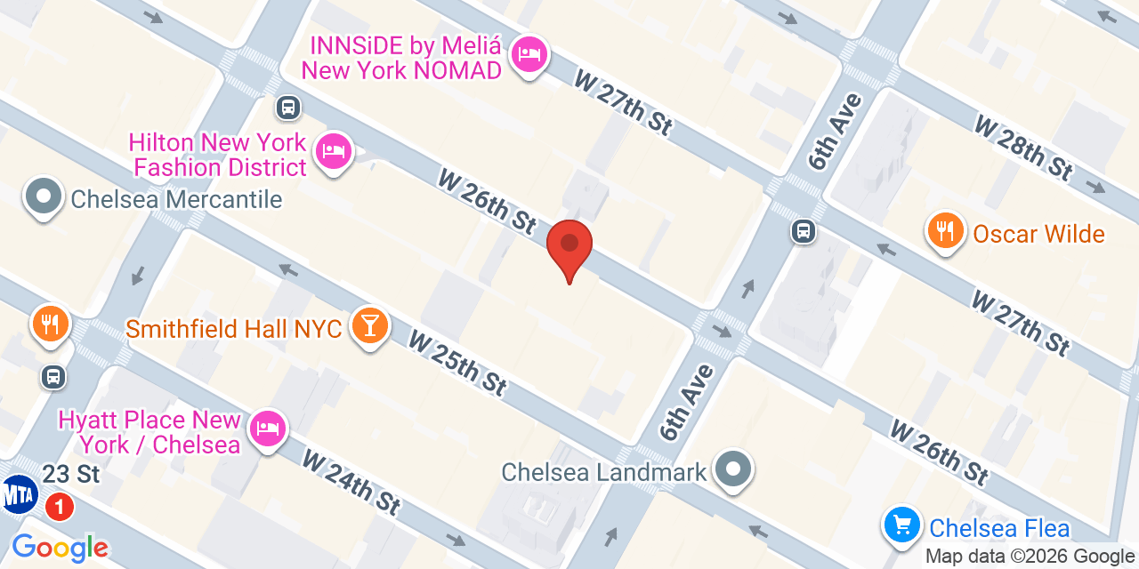 Map showing the location of 114 W 26th St, New York, NY 10001