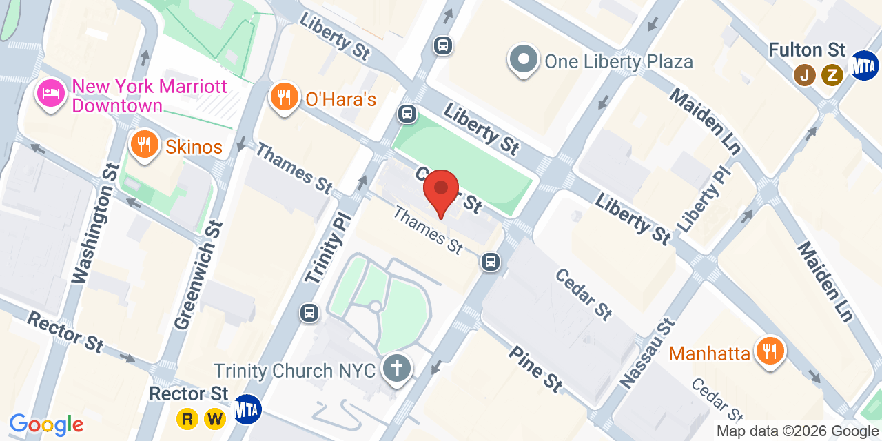Map showing the location of 115 Broadway, New York, NY 10006
