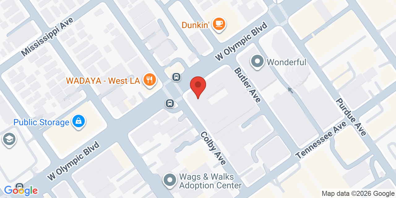 Map showing the location of 11500 W Olympic Blvd, Los Angeles, CA 90064