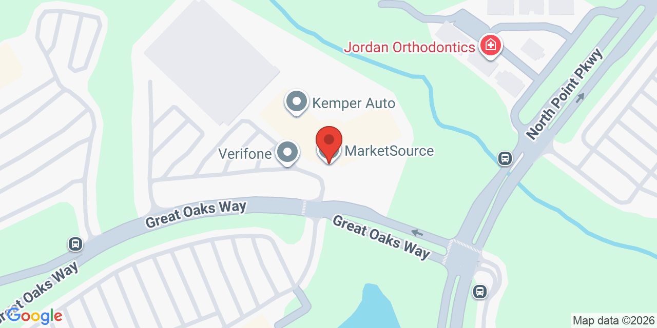 Map showing the location of 11700 Great Oaks Way, Alpharetta, GA 30022