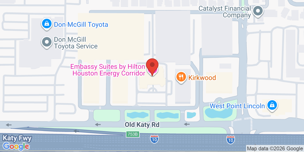 Map showing the location of 11730 Katy Fwy, Houston, TX 77079