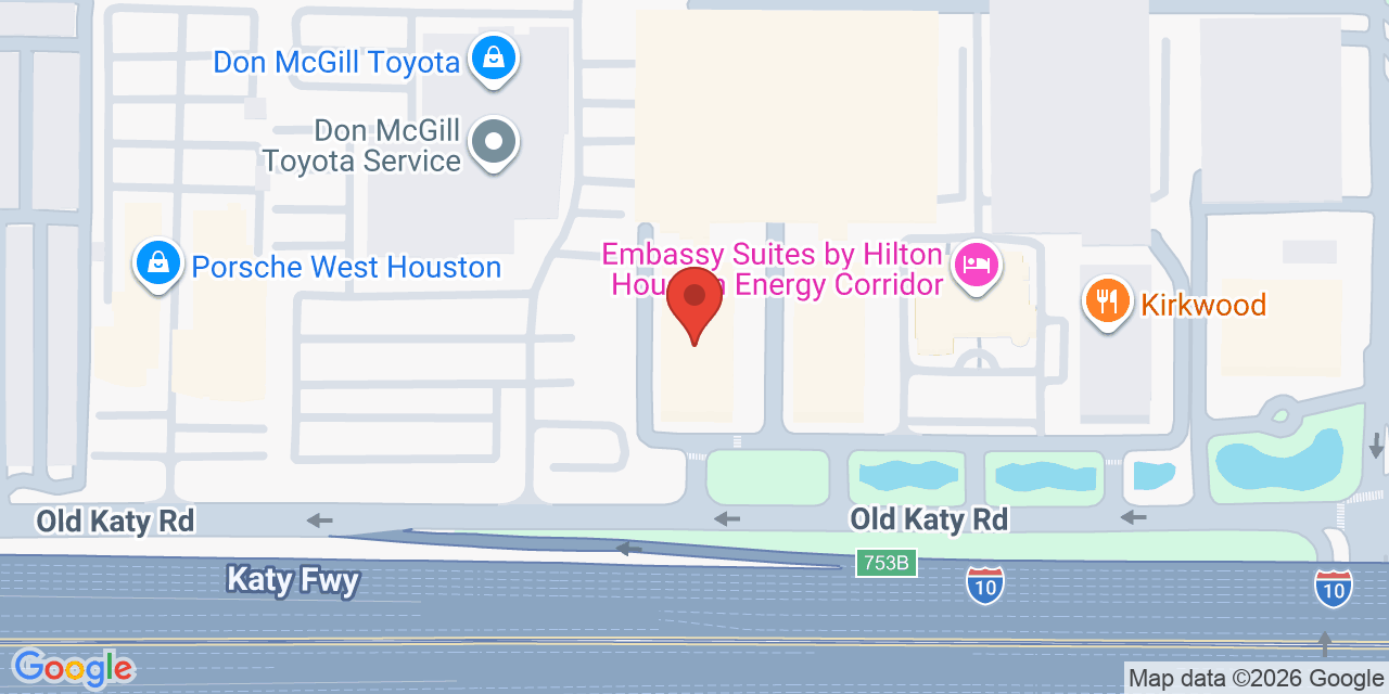 Map showing the location of 11750 Katy Fwy, Houston, TX 77079