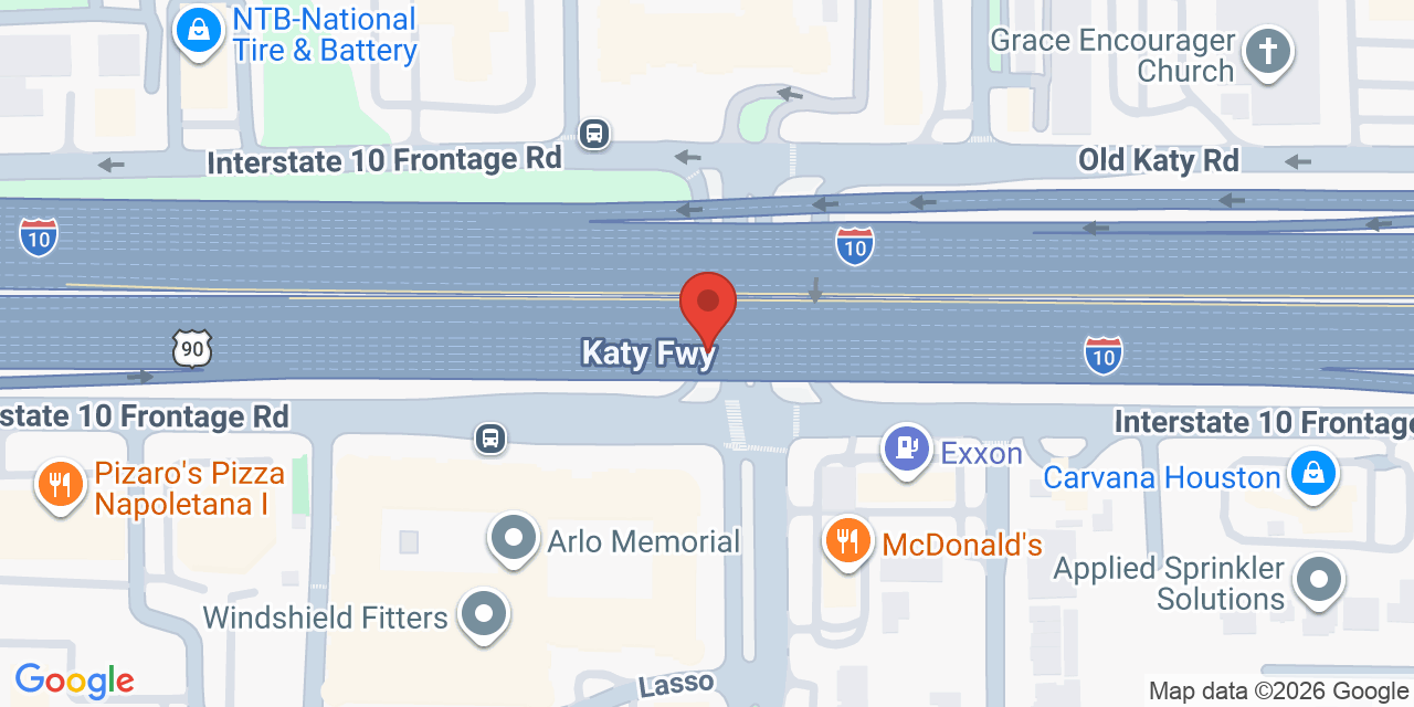 Map showing the location of 11767 Katy Fwy, Houston, TX 77079