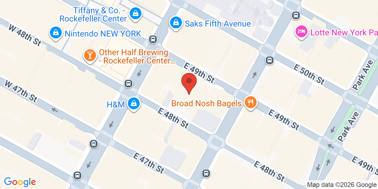 Map showing the location of 12 E 49th St, New York, NY 10017
