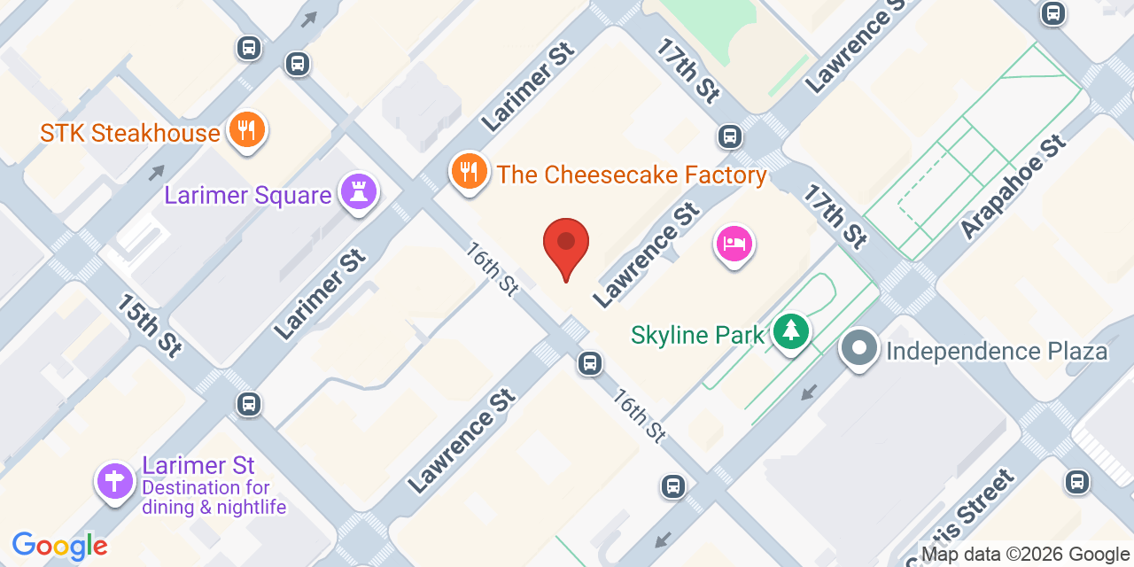 Map showing the location of 1200 17th St, Denver, CO 80202