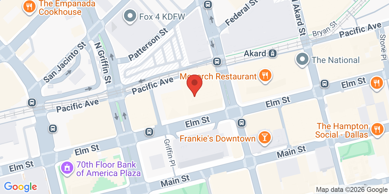 Map showing the location of 1201 Elm St, Dallas, TX 75270