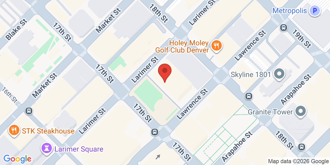 Map showing the location of 1225 17th St, Denver, CO 80202