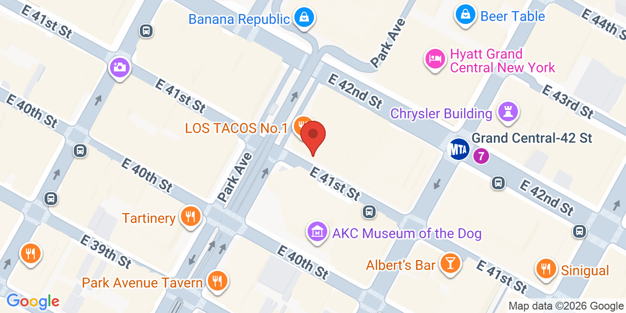 Map showing the location of 125 Park Ave, New York, NY 10017