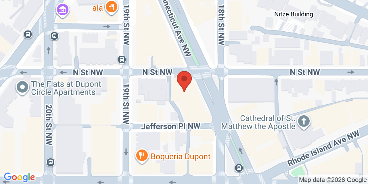Map showing the location of 1250 Connecticut Ave NW, Washington, DC 20036