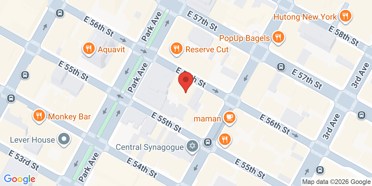 Map showing the location of 126 E 56th St, New York, NY 10022