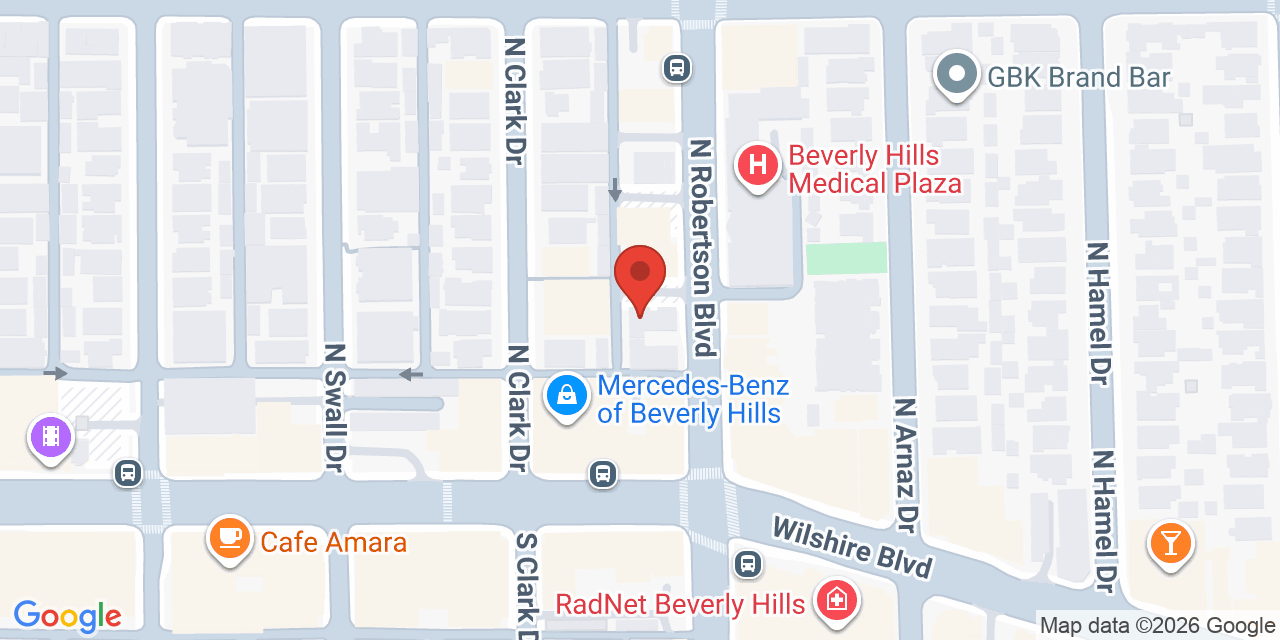 Map showing the location of 127 S Robertson Blvd, Beverly Hills, CA 90211