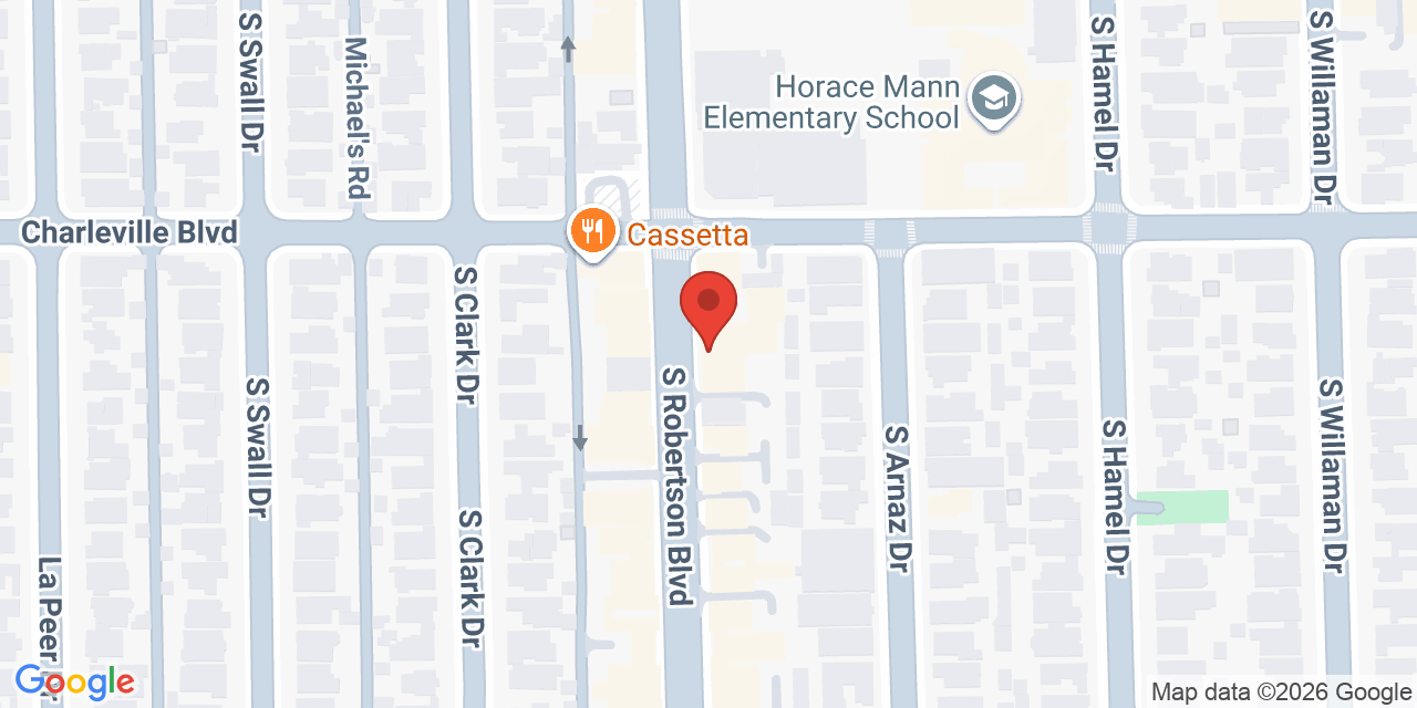 Map showing the location of 127 South Robertson Boulevard, Beverly Hills, CA