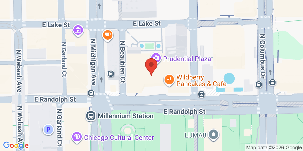 Map showing the location of 130 East Randolph Street, Chicago, IL 60601