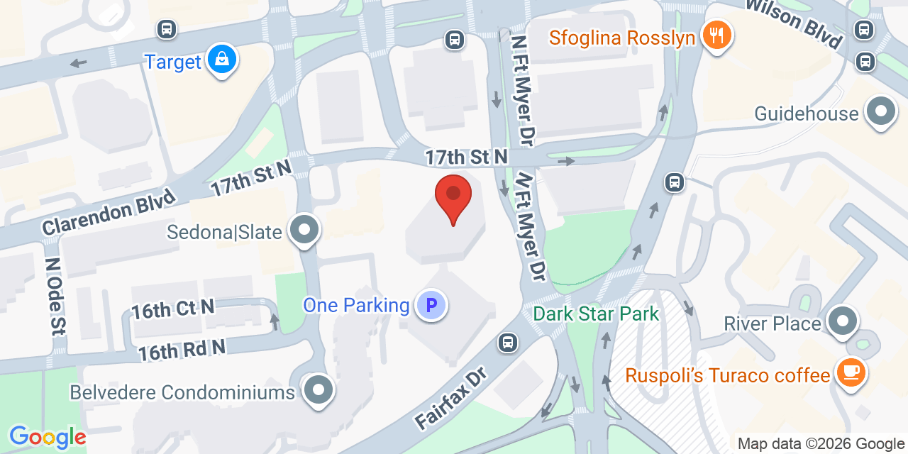 Map showing the location of 1300 17th St N, Arlington, VA 22209
