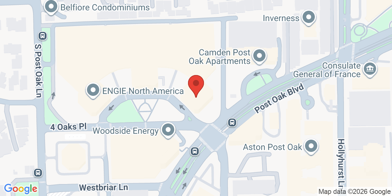 Map showing the location of 1300 Post Oak Blvd, Houston, TX 77056