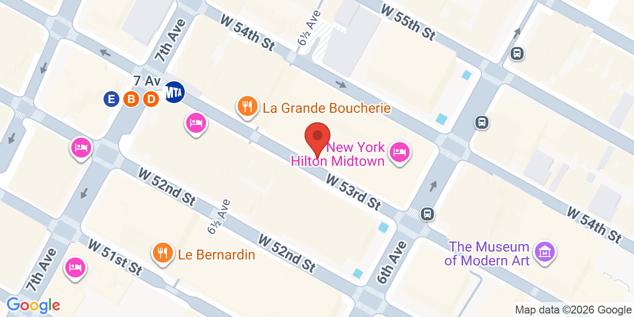 Map showing the location of 1325 6th Ave, New York, NY 10019
