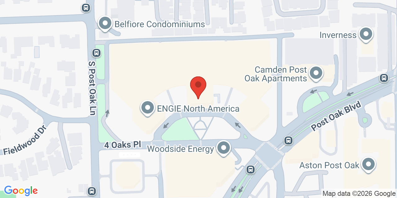 Map showing the location of 1330 Post Oak Blvd, Houston, TX 77056