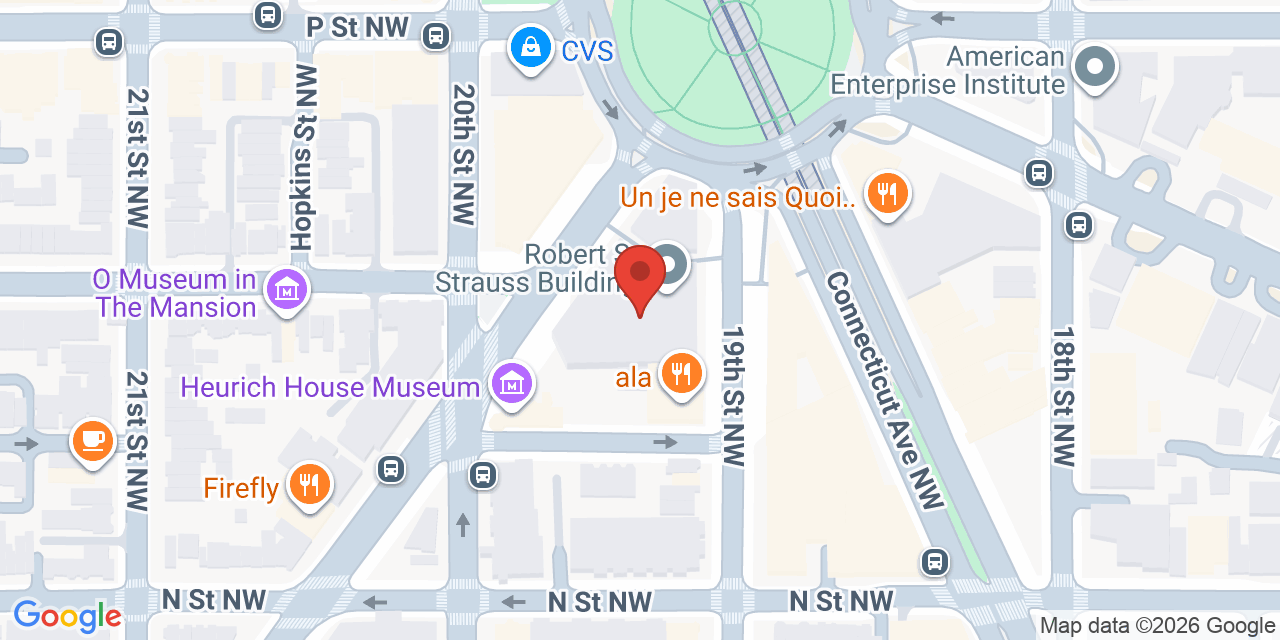 Map showing the location of 1333 New Hampshire Ave NW, Washington, DC 20036