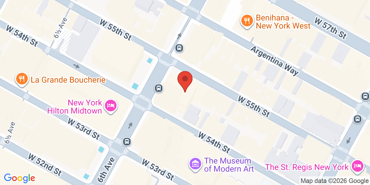 Map showing the location of 1350 6th Ave, New York, NY 10019