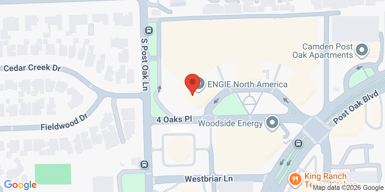 Map showing the location of 1360 Post Oak Blvd, Houston, TX 77056