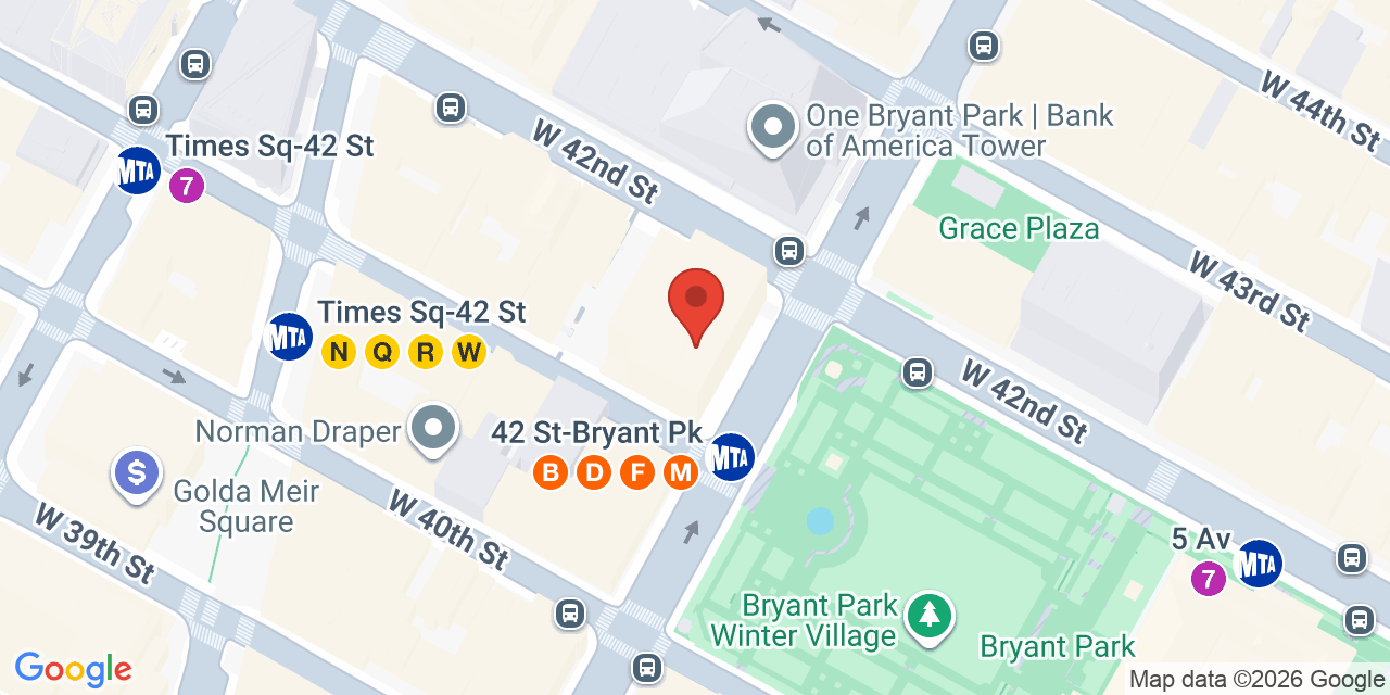 Map showing the location of 1370 Avenue of the Americas, New York, NY 10019