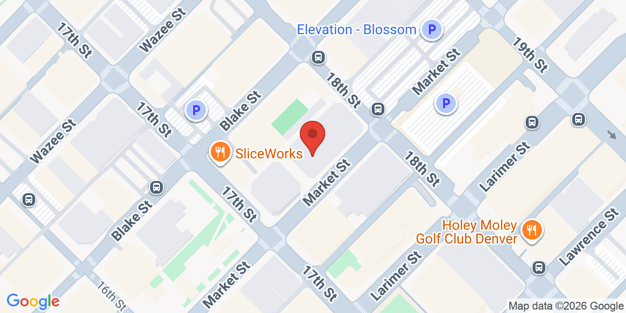 Map showing the location of 1401 17th Street, Denver, CO 80202