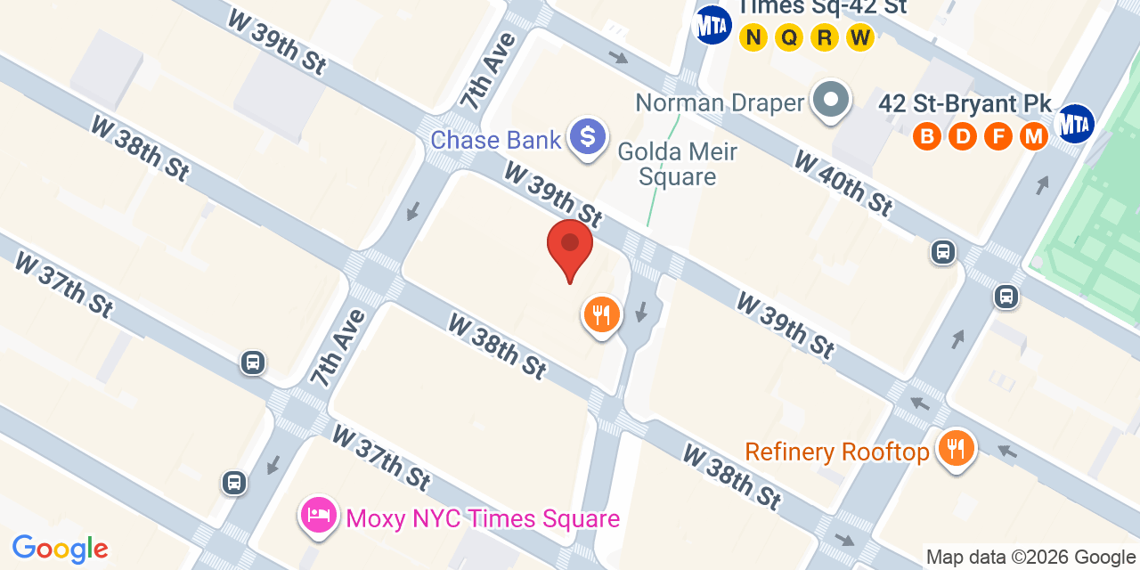 Map showing the location of 1407 Broadway, New York, NY 10018