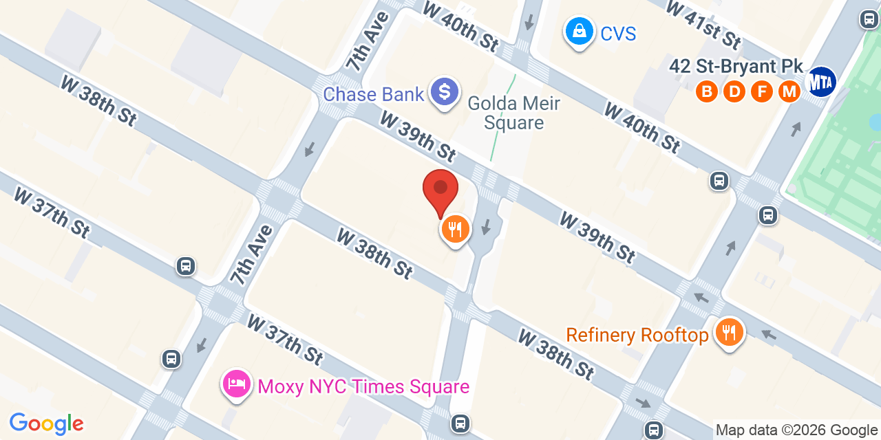 Map showing the location of 1407 Broadway, New York, NY