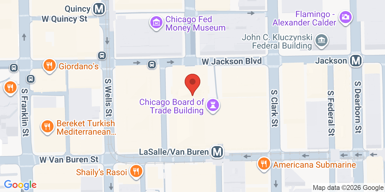 Map showing the location of 141 W Jackson Blvd, Chicago, IL 60604