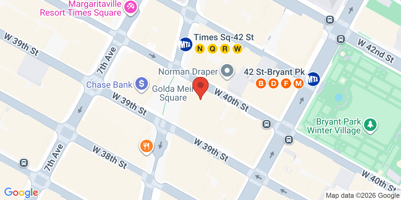 Map showing the location of 1430 Broadway, New York, NY 10018