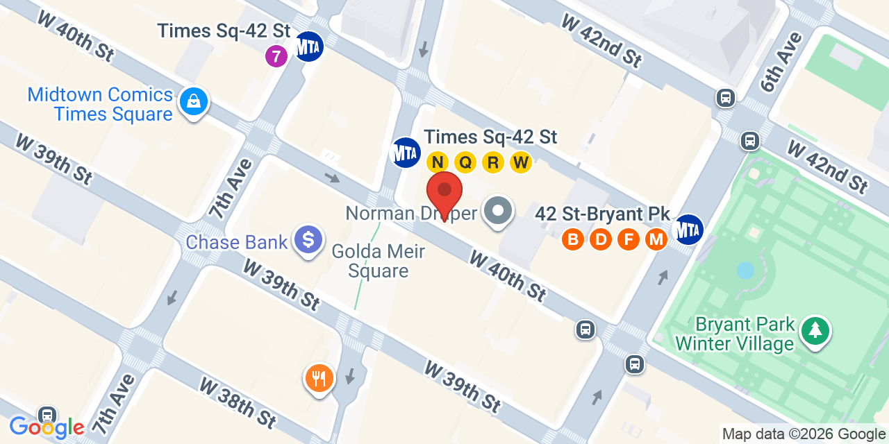 Map showing the location of 1440 Broadway, New York, NY 10018