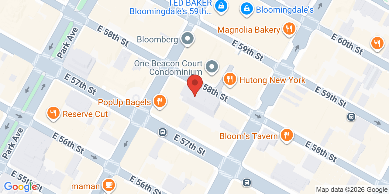 Map showing the location of 150 E 58th St, New York, NY 10155