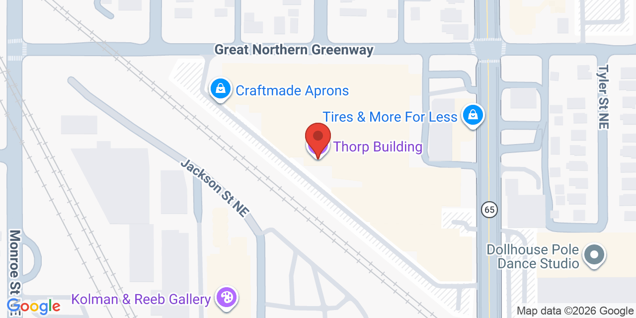 Map showing the location of 1505 Central Ave NE, Minneapolis, MN 55413